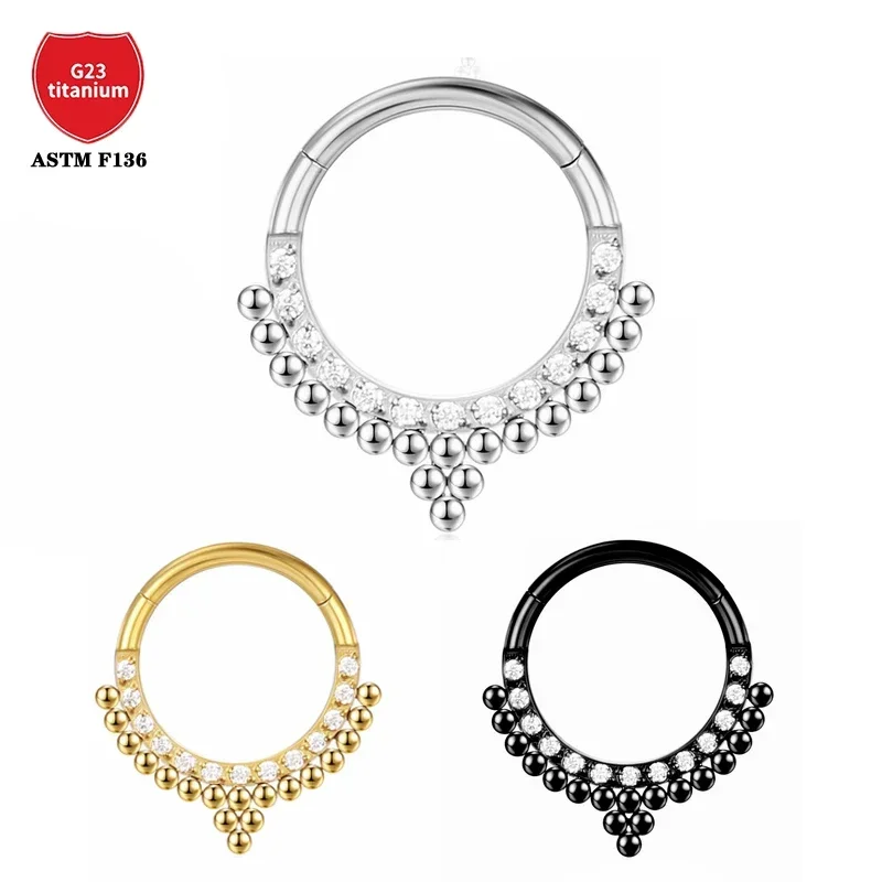 F136 anel de nariz de titânio feminino piercing sexy joias corporais septo orelha tragus helix circular para septo atacado