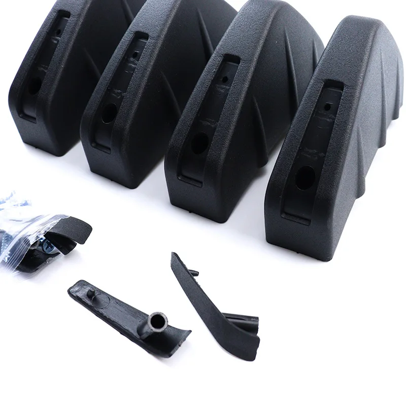 4pcs Spoiler Belakang Mobil Universal Serat Karbon Modifikasi Dekorasi Hitam Merah ABS Diffuser Bibir Bumper Belakang Anti-tabrakan