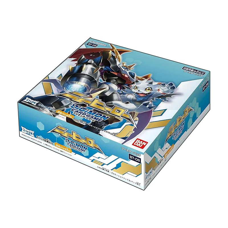 Bandai Digimon Jogo de cartas Novo Awakening Hero Caixa de reforço japonesa BT-08 BT-07 Coletar 24 pacotes