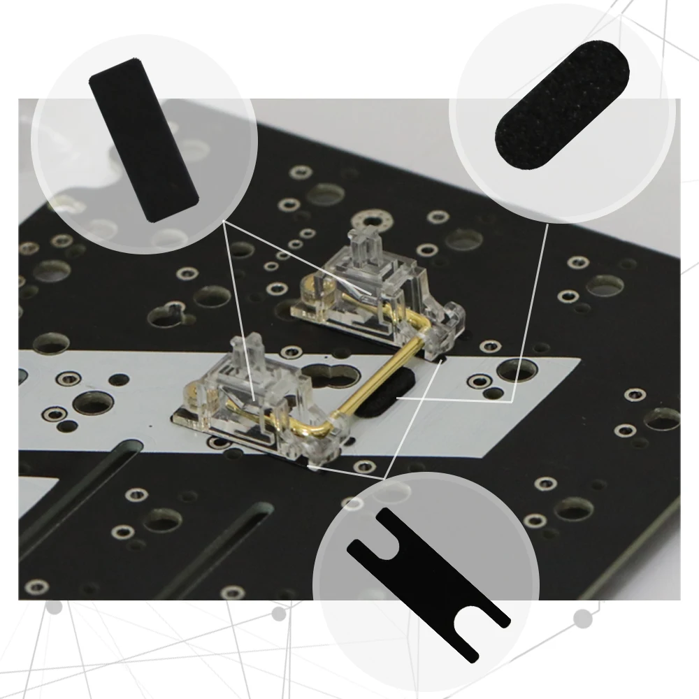 Mechanical Keyboard PCB Plate Repair Pad Films  Stabilizer Satellite Shaft Gaskets Sticker Red Steel Paper Insulation Washers