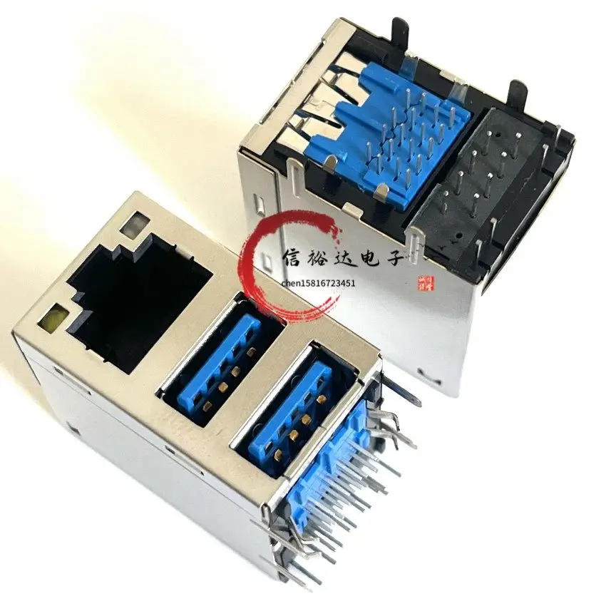 

5pcs/RJ45+USB3.0 network computer motherboard socket interface port connector JBP110990124