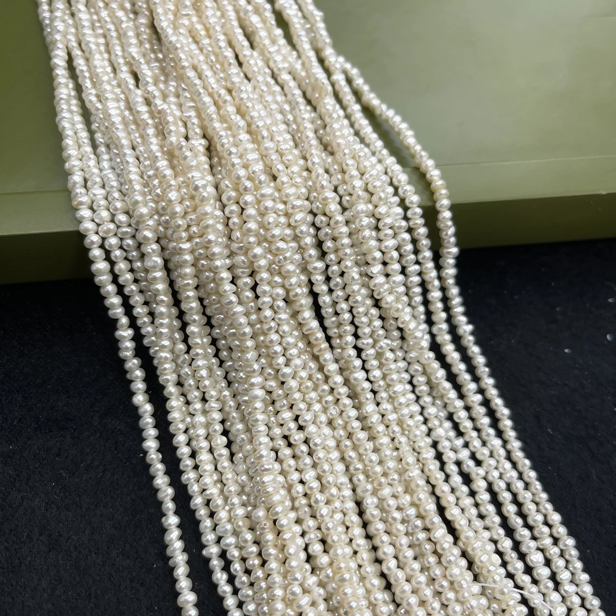 

2-3mm A Oval Small White Natural Freshwater Pearl Bead for Jewelry Making DIY Necklace Earrings Bracelet Accessory Women Gift