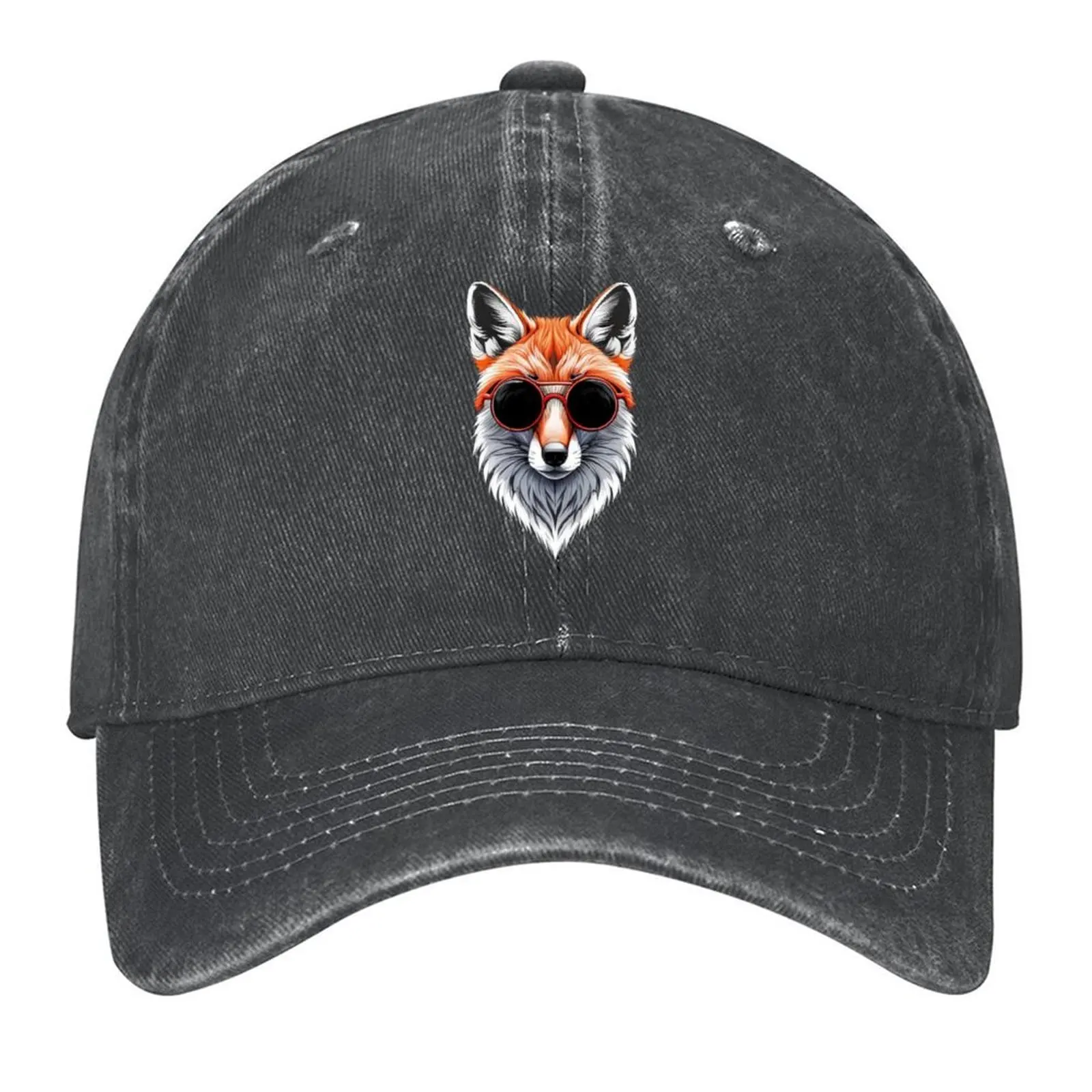 

Cool Fox wearing sunglasses Baseball Cap Sun Hat For Children custom Hat Sunscreen Luxury Brand Luxury Woman Men's