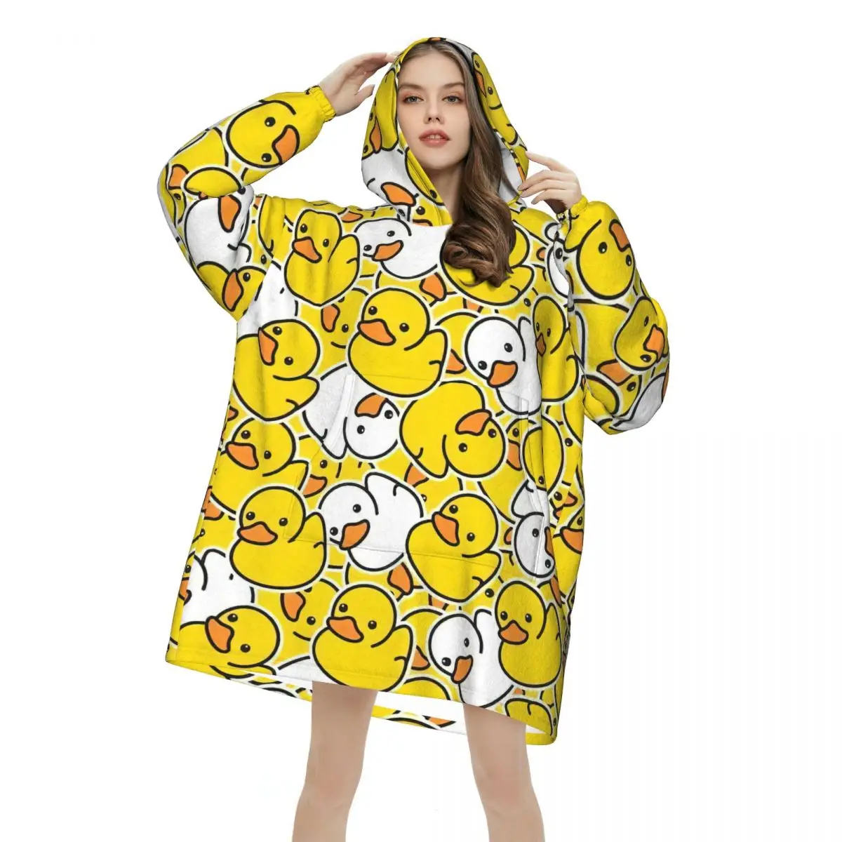 Duck Oversized Blanket Hoodie Women Men Wearable Fleece Pullover Soft Warm Cozy