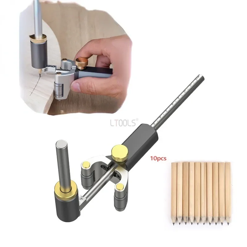 

Precision Trolley Wheel Scriber Woodworking Parallel Line Arc Dual-purpose Marking Gauge Wood Scribing Contour Drawing Gauge