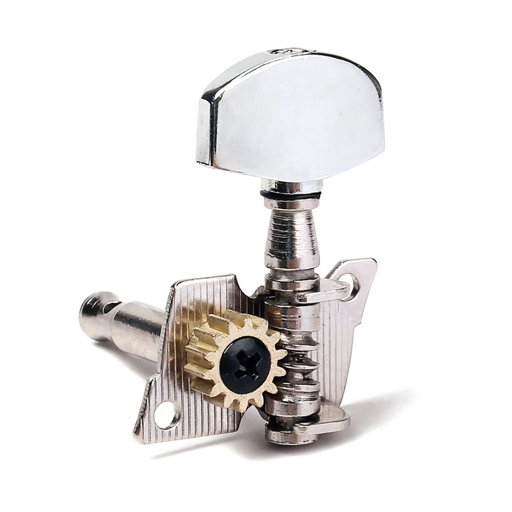 4 قطعة أوتاد ضبط القيثارة رؤوس آلة النيكل أزرار بلاستيكية عتيقة مختومة 2L 2r مجموعة لأوتاد ضبط القيثارة الصوتية #2