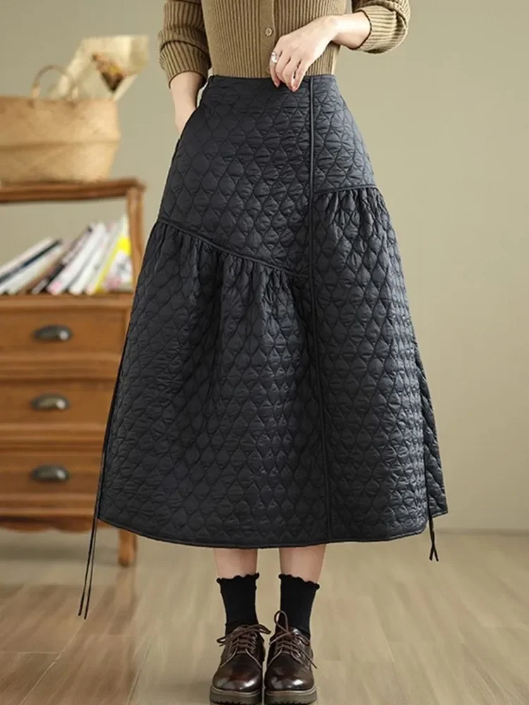

oversized cotton vintage high waist Spring autumn winter casual loose long for woman skirts womens 2025 skirt clothes