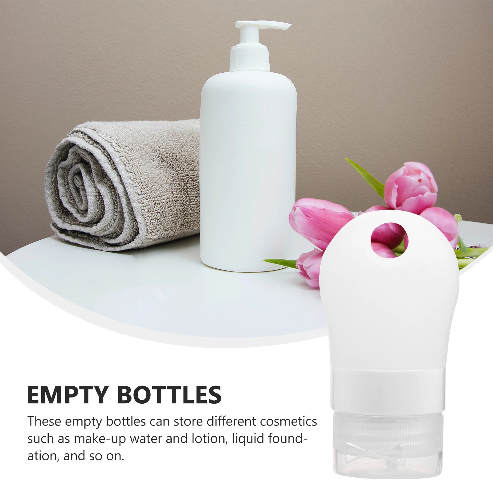 

4 Pcs Silica Gel Bottle Travel Bottles Size Squeezable Refillable for Toiletries Lotion