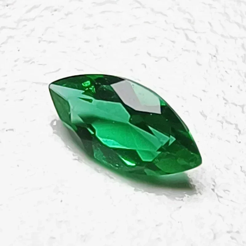 

Lab Grown Zambian Emeralds Marquise Cut Hydrothermal Hand Cutting With Cracks Inclusions Inside Selectable AGL Certificate