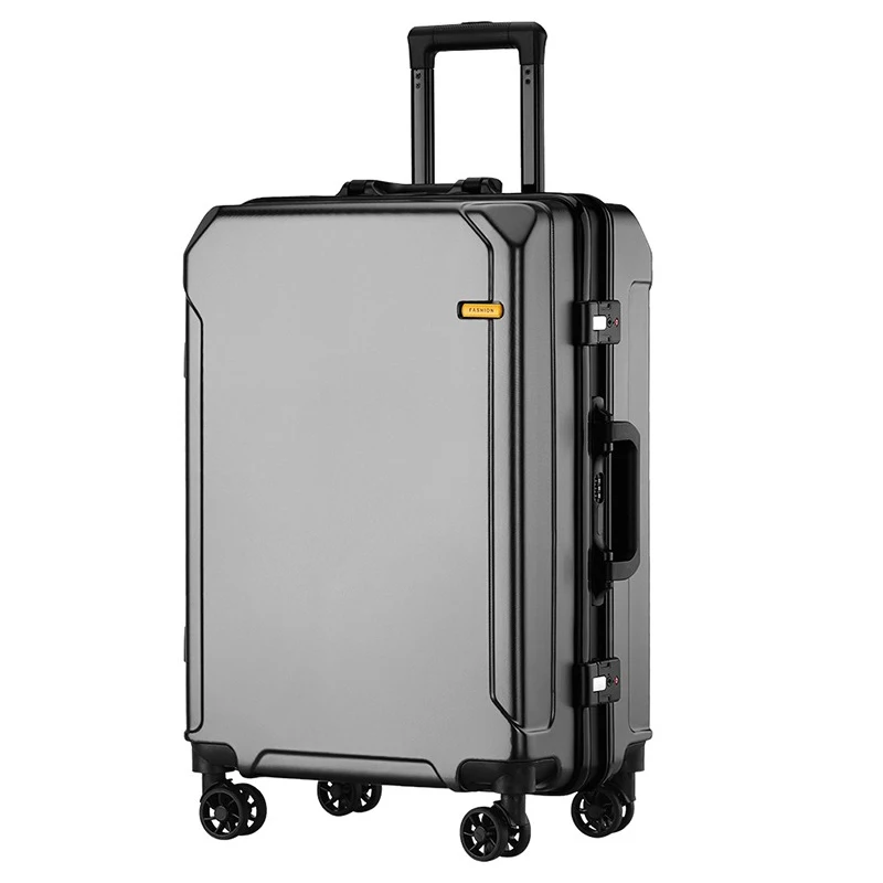 New Fashion Carry-on Suitcase USB Port Rolling Luggage Aluminum Frame Password Lock Trolley Case Lightweight 20&24&26&28 Inch