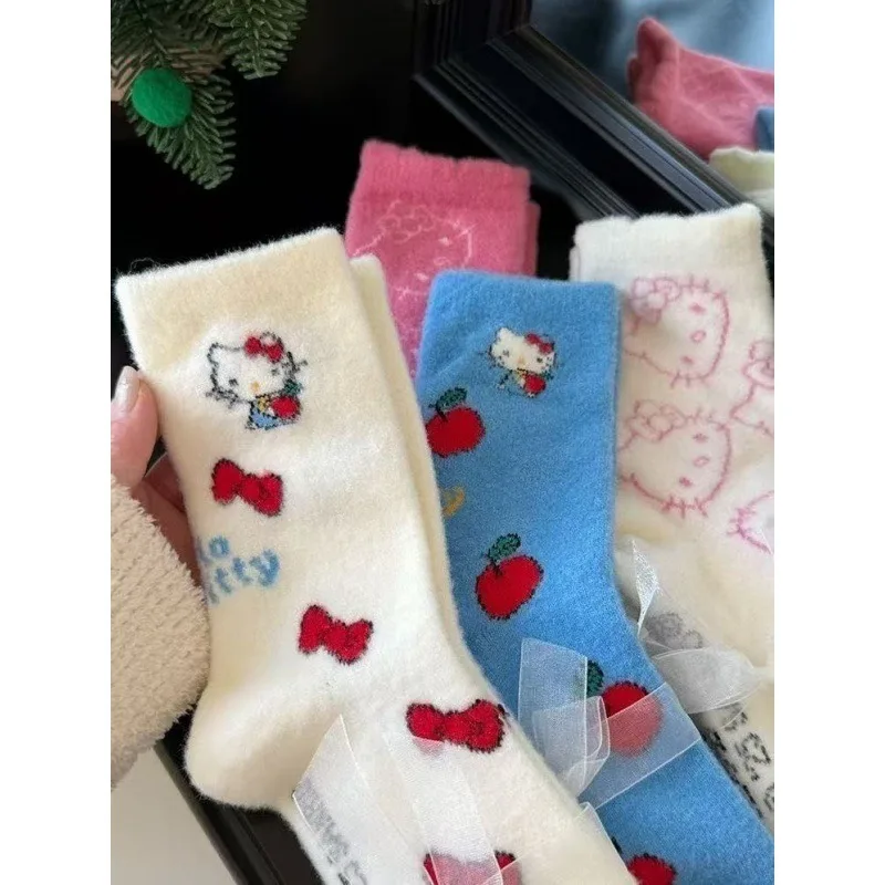 Cartoon Anime Girl Plush Socks Fashion Spring and Autumn Mid Tube Socks Wholesale Daily Wear Valentine Day Gifts for Girlfriends