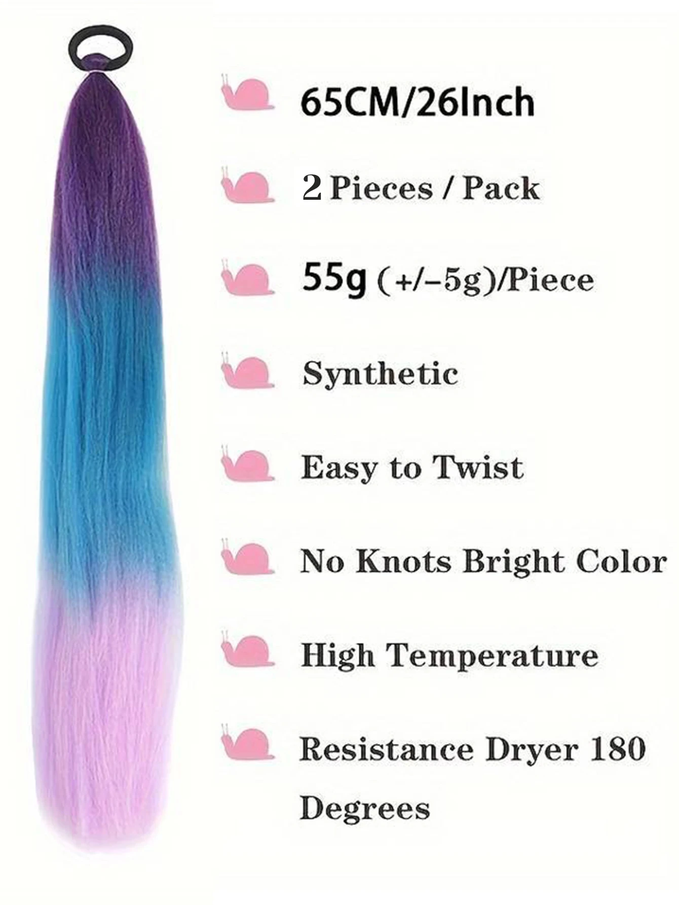 2PCS 26 Inch Jumbo Braids Extensions Synthetic Braiding Hair Afro Ombre Color kanekalon Hair for Children Braid Ombre Braiding