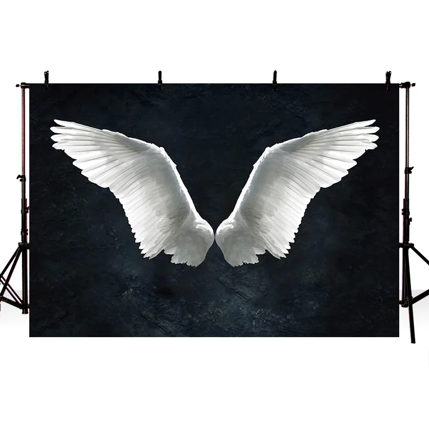 Mehofond White Angel Princess Wings Photography Backdrop Newborn Baby Shower Background Photophone For Photo Studio Photozone