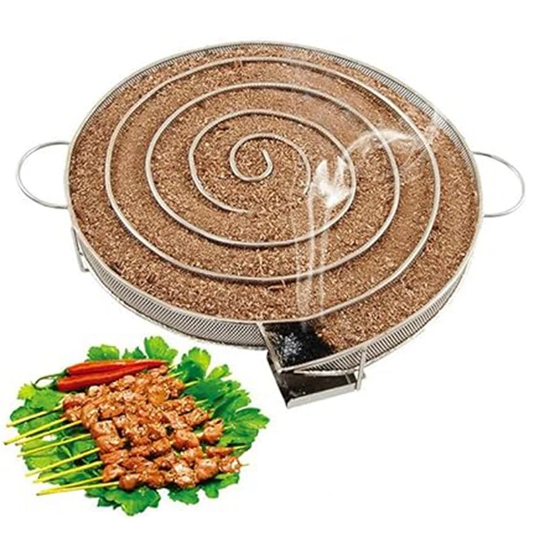 Smoking Basket Spice Rack Stainless Steel Smoking Tray Cold Smoke Generator Smoking Box Outdoor BBQ Rack