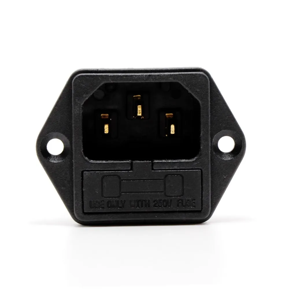 Monosaudio IF76G Sicherungs-IEC-Steckdose/Stecker, Reines Kupfer, Vergoldete Stromsteckdose, IEC-Eingang mit Sicherungshalter – Detail 4