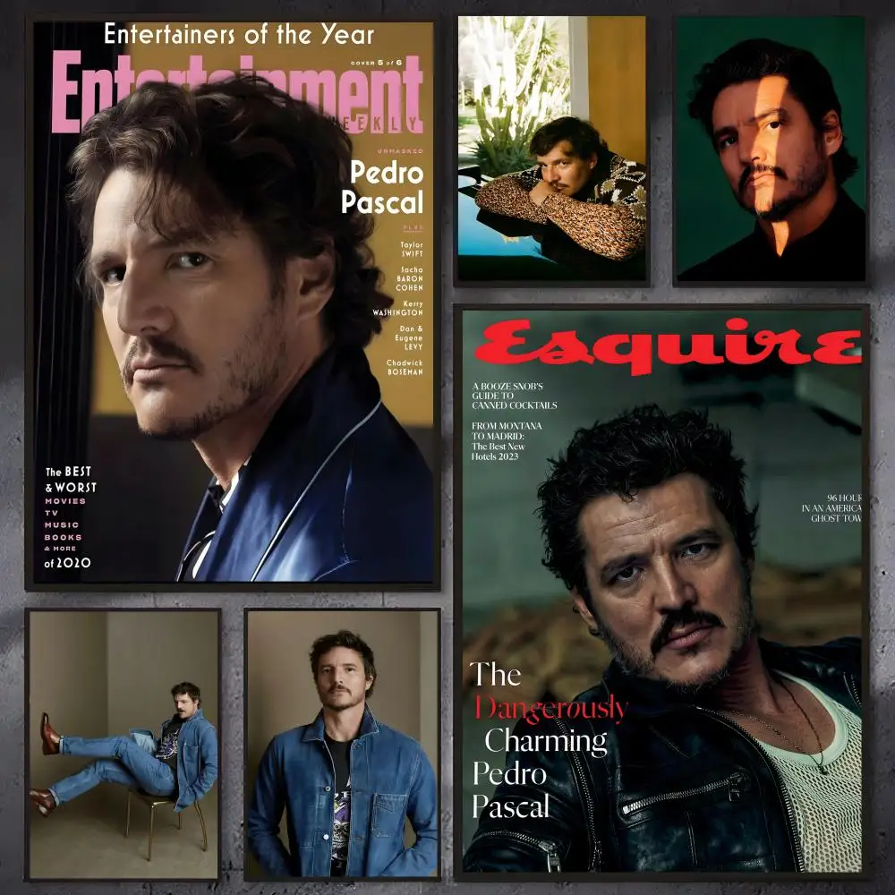 Actor Pedro Pascal Poster Self-adhesive Waterproof Paper Sticker Coffee House Bar Room Wall Decor