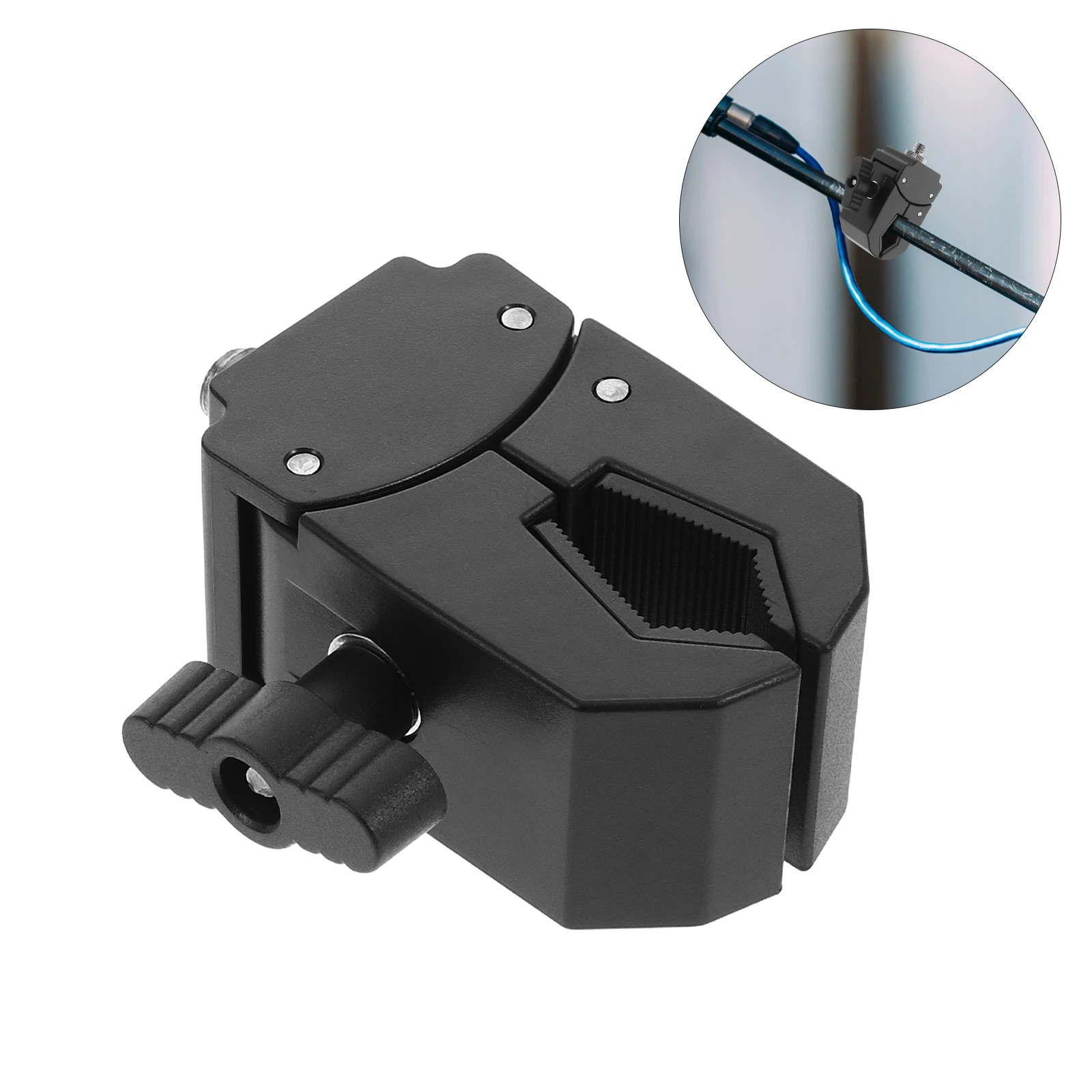 

Microphone Stand Clamp Black Plastic Enhancing Stability Compact Portable For Mic Tripod Pole Holder Mount Adapter Clip Holder