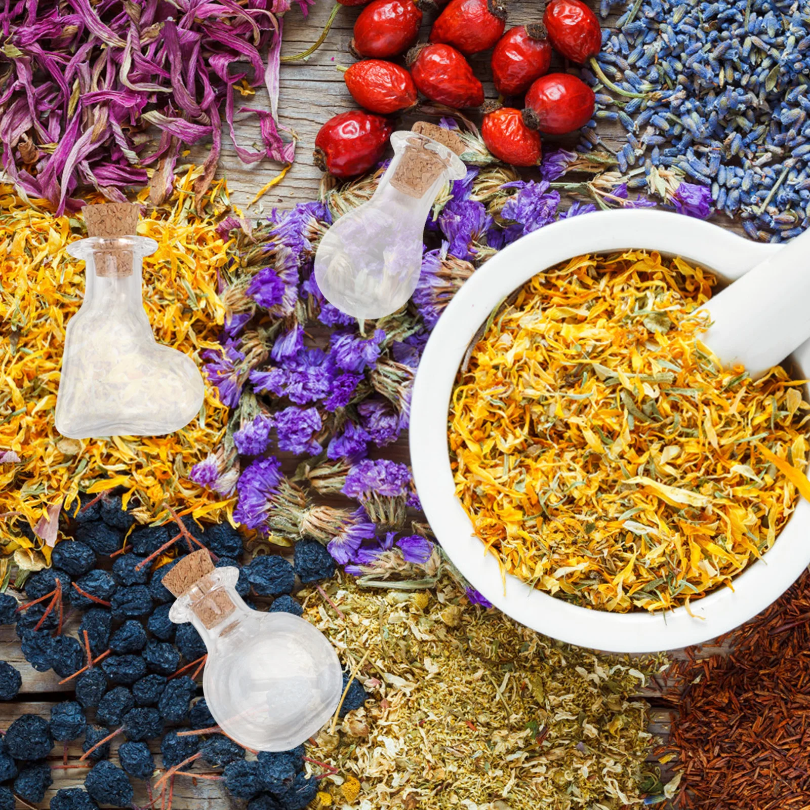 

60Pcs Wishing Bottles Clear Glass Jars Cork Stopper Tiny Glass Jars DIY Craft Decorative Storage Bottles Cork Bottle