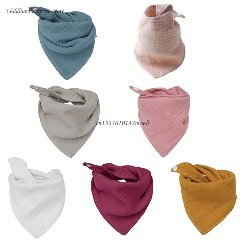 Baby Feeding Drool Bib Newborn Solid Color Absorbent Bibs for Triangle Scarf Soft Cotton Gauze Breathable Saliva Dropship