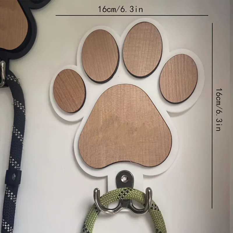 Maßgefertigter Holz-Hundeleinenhalter mit Pfotenabdruck Wandhaken Krallen-Design Mantel- & Halsbandhalter Einzigartiges Haustiergeschenk für Hundeliebhaber – Detail 6