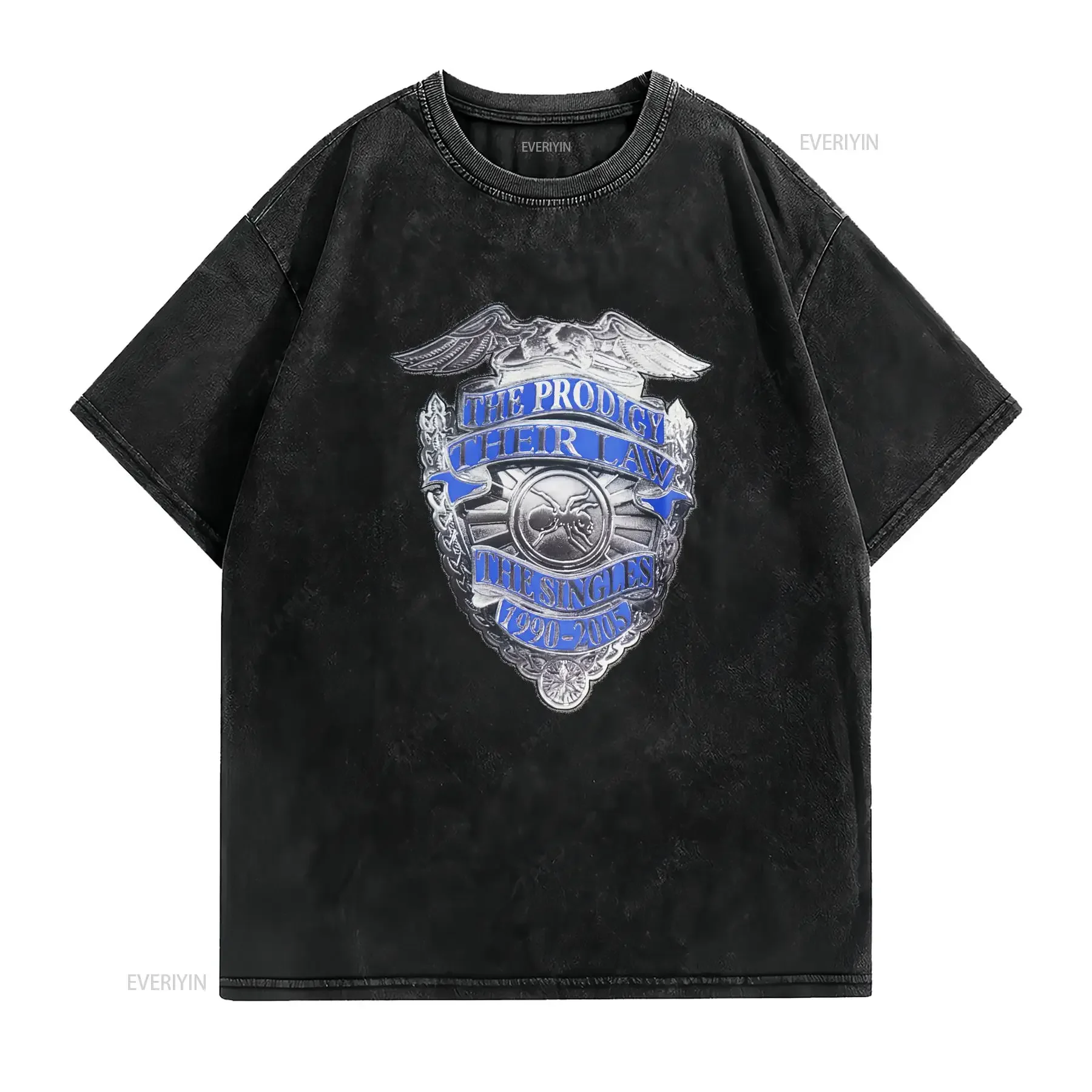 Vintage The Prodigy Their Law Singles 2005 Tour T Shirt AHN01668 vintage Washed Stretched Stylish Versatile Breathable Casual