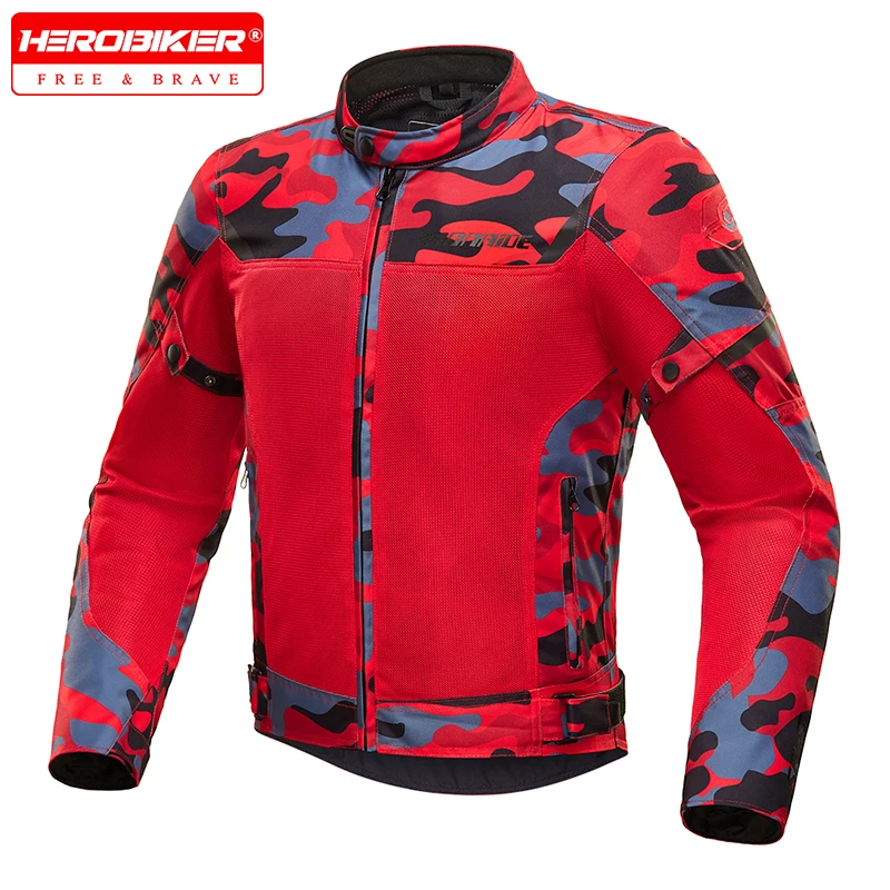 

Motorcycle Jacket Breathable Mesh Men's Slim Jackets Riding Protection Motorbike Motocross Racing Jacket Anti Fall For Summer