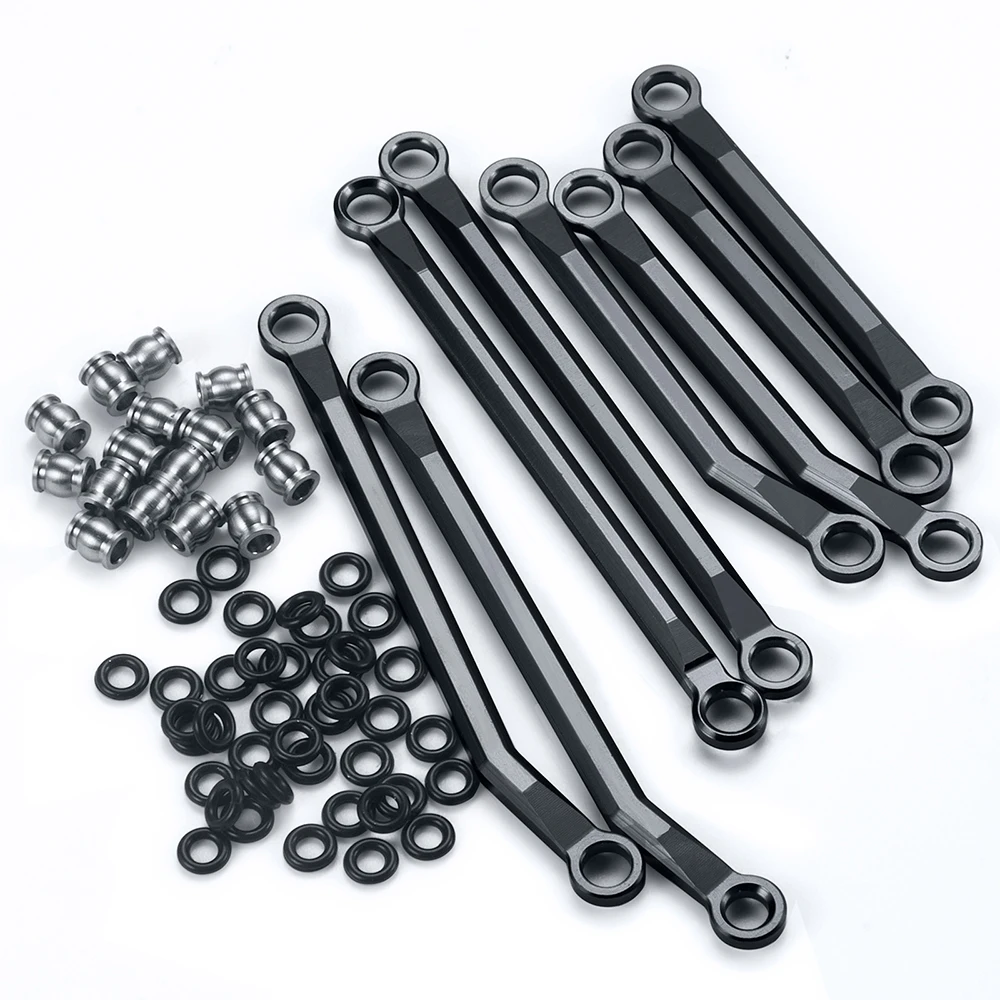 YEAHRUN Metal Chassis Linkage High Clearan and Steering Link Set for 1/18 RC Crawler TRX4M Bronco Defender Upgrade Parts