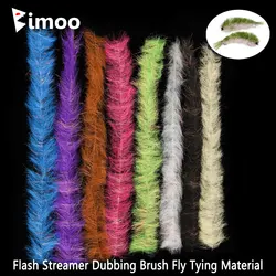 Bimoo 2pcs Flash Streamer Dubbing Brush Fly Tying Material For Minnow Baitfish Streamer Pike Steelhead Saltwater Fishing Lures