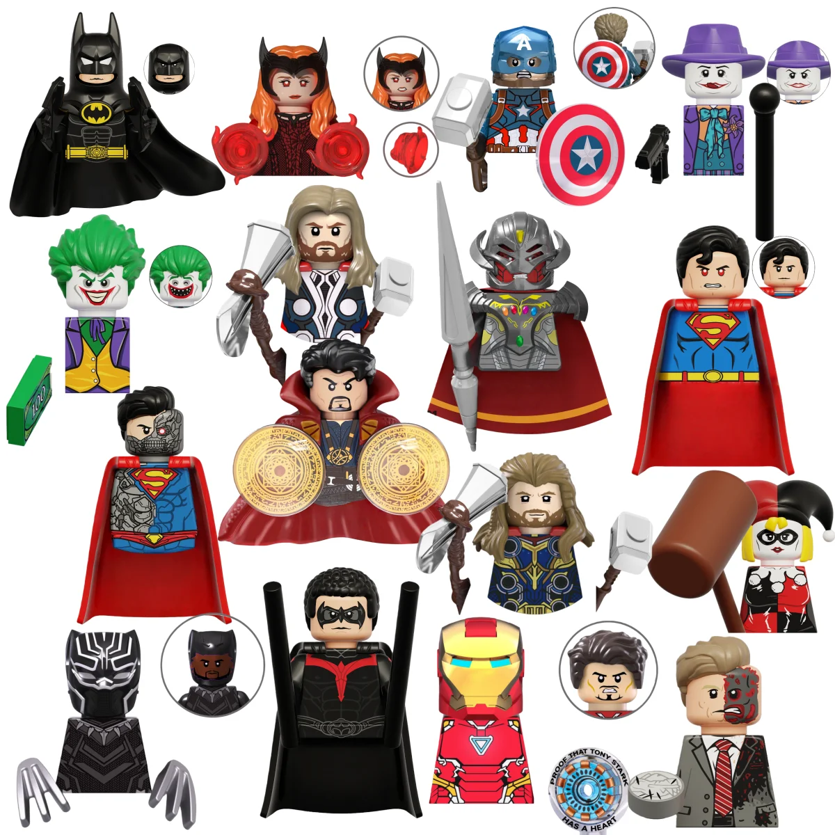 Caja Sorpresa de Mini Bloques de Construcción KDL851, Figuras de Goblin Grande, Spiderman, Iron Man, Venom, Capitán Hawk, Deadpool, Armadura, Juguete de Regalo de Navidad