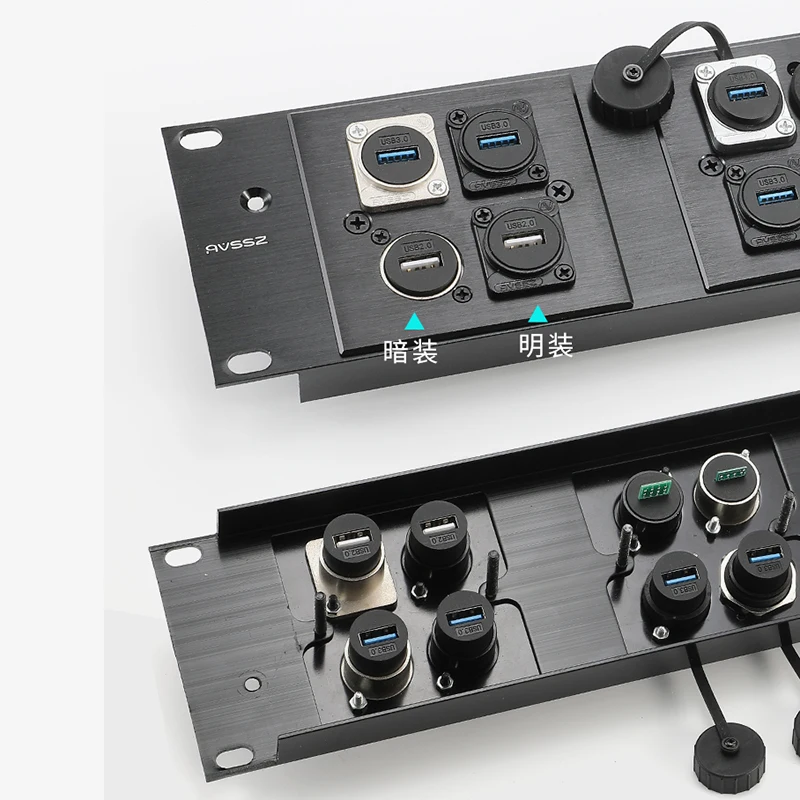 USB 2.0/3.0 Dual Pass Socket Type D Module Printer Port Connector Fixed Female Socket Transmission Data Signal Mounting Panel