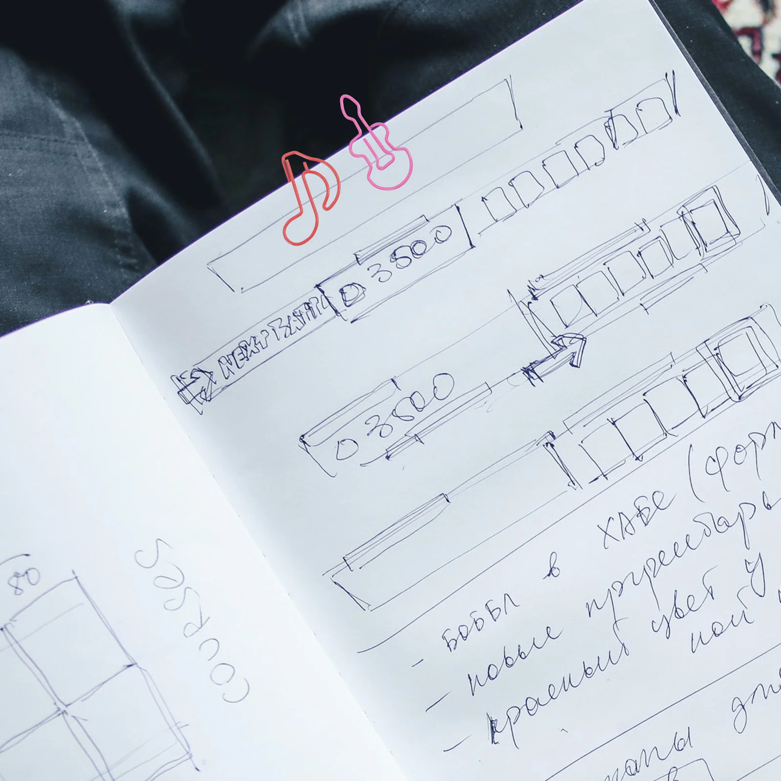 60Pcs Metal Paper Clips Music Note Style Cute Decorative Stationery for Documents Files Photos Notes Paper Clips