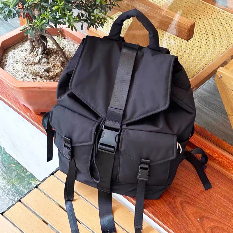 Korean Casual Backpacks For Women Luxury Designer Handbags Purses 2024 New In Polyester Multiple Pockets Large Capacity Shoulder