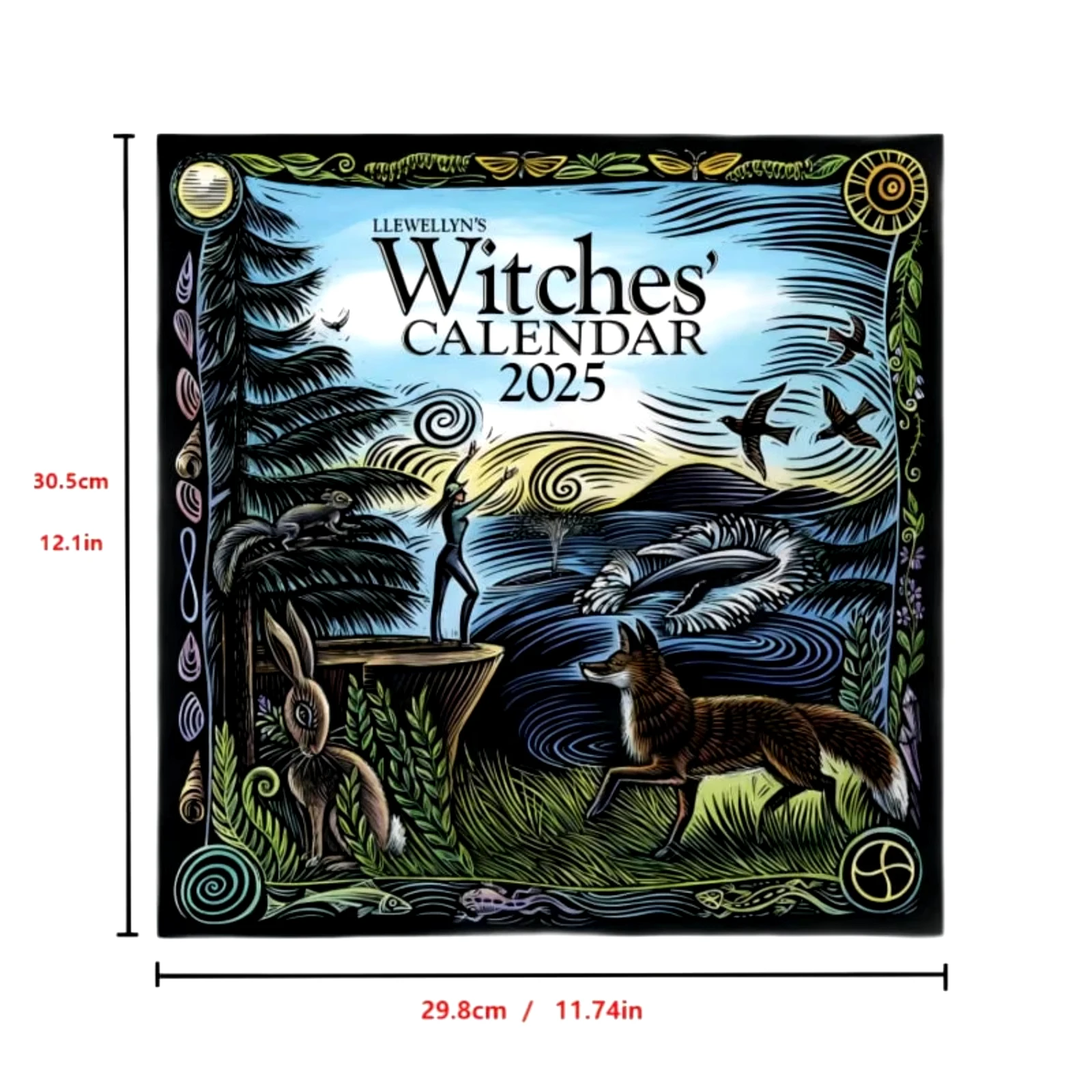 New 2025 Witches\' Calendar Almanacs & Datebooks Calendar Creative Hangable For Christmas New Year Lunar Wall Calendar Gifts