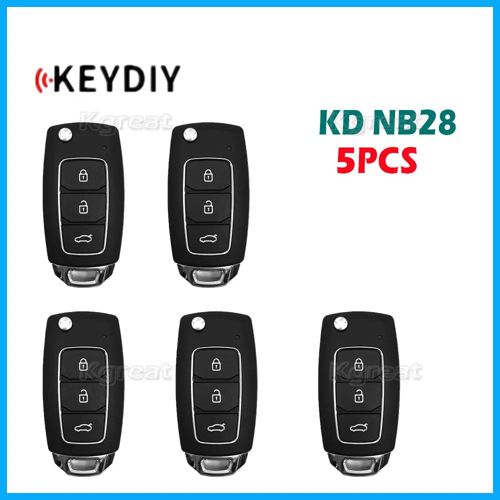 

5pcs KEYDIY NB28 Multifunctional Universal KD Remote Key 3 Buttons NB Series Car Remote Key for KD900 KD900+ URG200 KD-X2 Mini