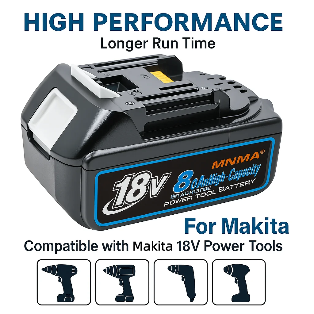 

12.0Ah 18V Lithium Battery for Makita Tools, Replacement for BL1860B BL1850B BL1830B, Fits Drill Grinder Driver DGA404 DTW700