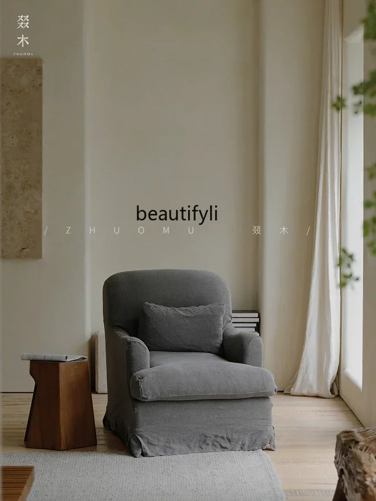 

Big Head Sofa \Single Sofa Japanese Style Linen Removable and Washable Nordic Sofa A16