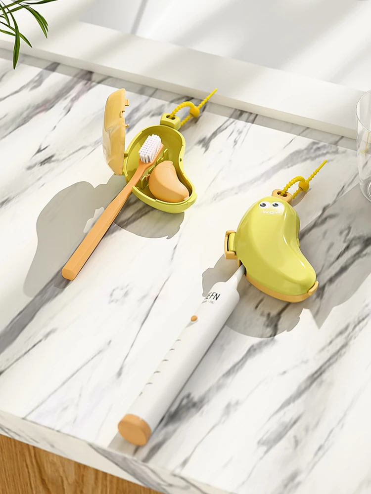 Housse de brosse à dents en forme de banane et étui de voyage pour dentifrice, support anti-poussière en Silicone, Camping, maison