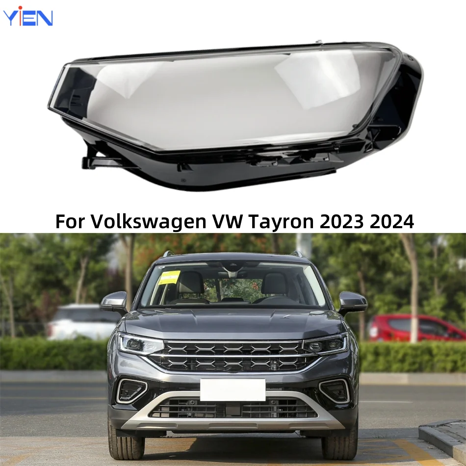 

For Volkswagen VW Tayron 2023 2024 Accessories Polycarbonate High Gloss Fully Transparent Glass Headlight