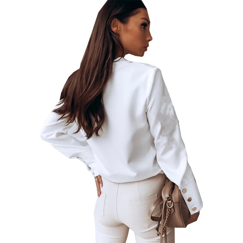 ملابس نسائية دائرية بأزرار Ne irt لون نقي للتنقل كاجوال فضفاضة تناسب طويلة من البوليستر irt ملابس مريحة #3