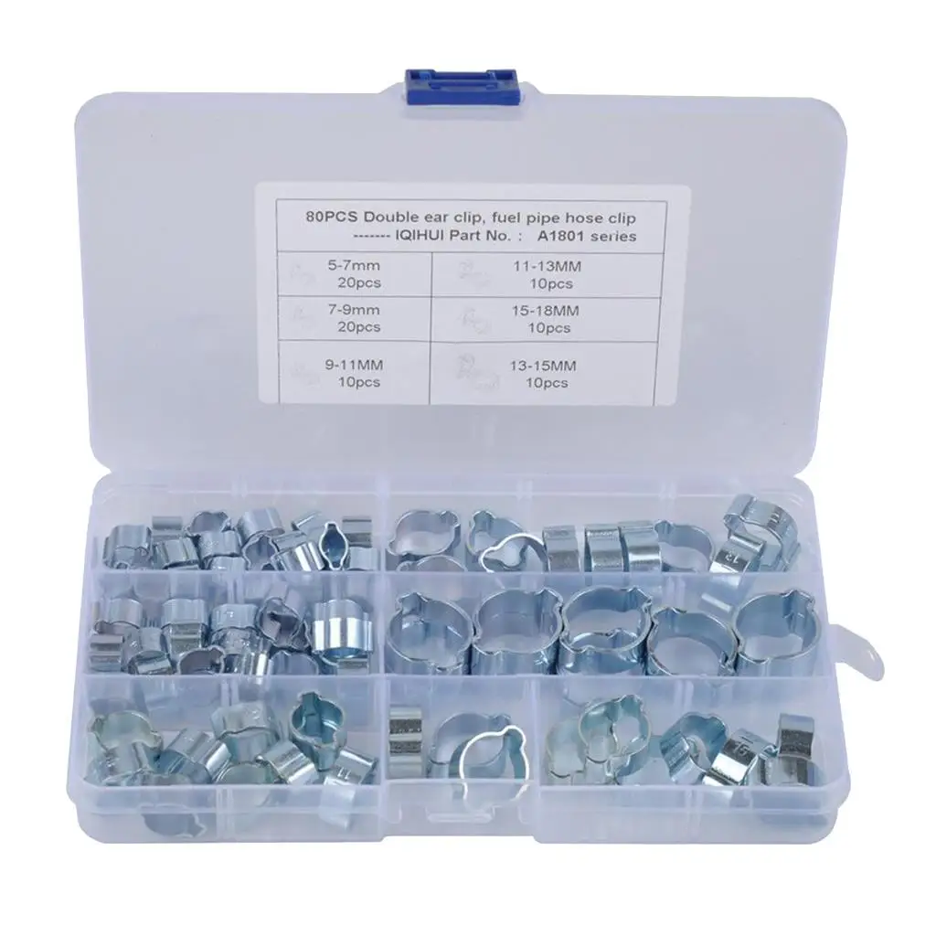 Double Ear Clamps Or Clips Water Fuel air Assortment Box X80