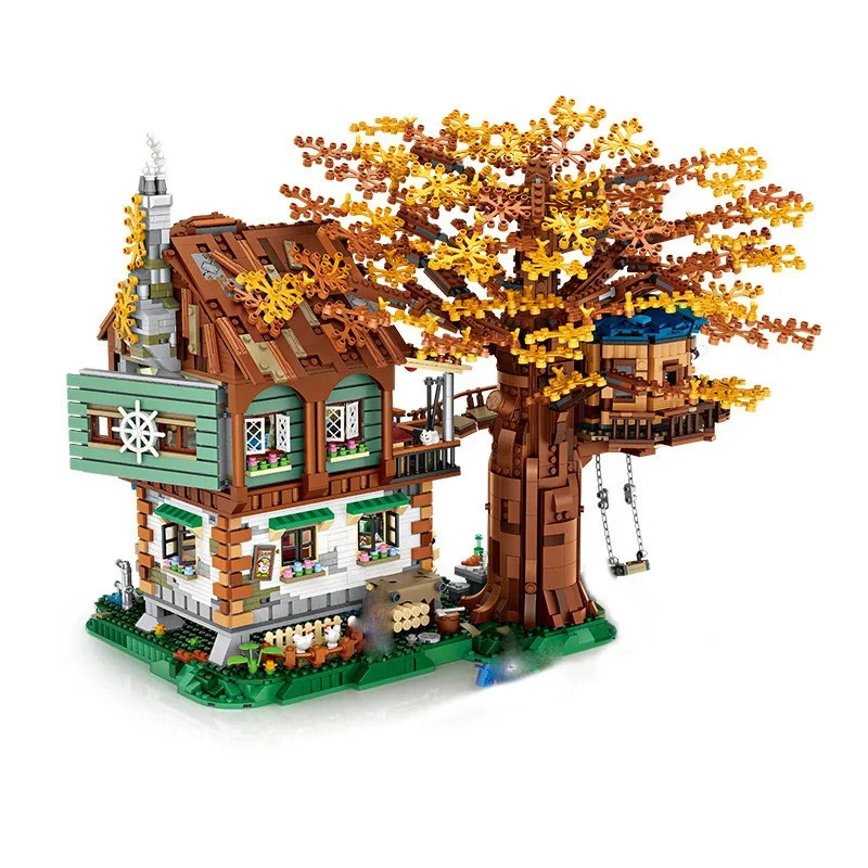 Loz 1033 Nieuw Product Boomhut 4761Pcs Mini Bouwsteen Assemblage Scène Model Speelgoed Voor Kinderen Verjaardagscadeau