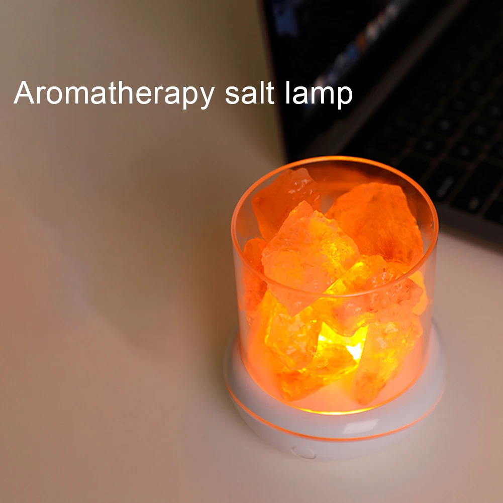 Crystal Natural Himalayan Salt Lamp USB Led Multicolor Night Light Table Lava Lamps for Bedroom Bedside Fixture Christmas Decor