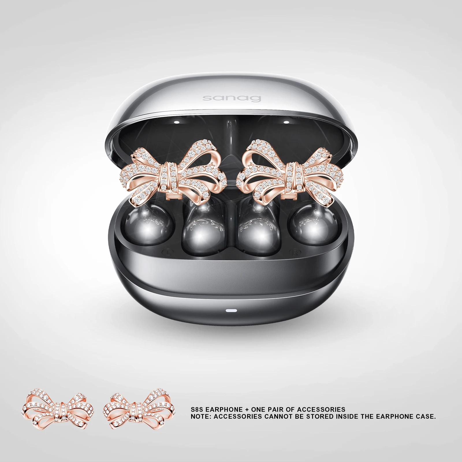 Sanag S8S AI Open Ear Clip-on-Kopfhörer, HiFi, verlustfreie Klangqualität, KI-Übersetzung, kabellose Bluetooth-Kopfhörer, Panorama-Sound 8