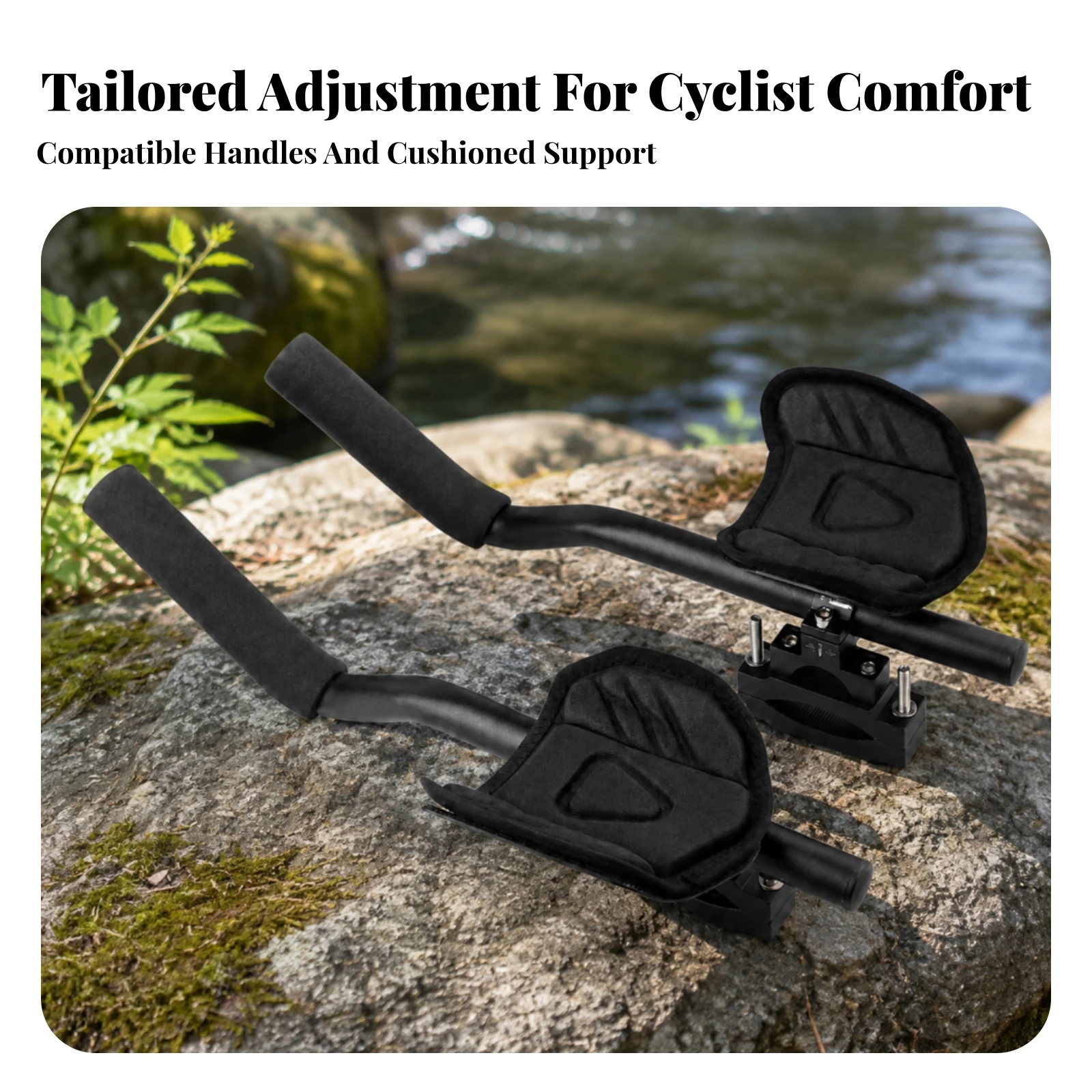Aero Rest Handlebar Aerodynamic Attach-on Aerobars Triathlon Aerobars Padded Bike Rest Handlebars Alloy for Triathletes