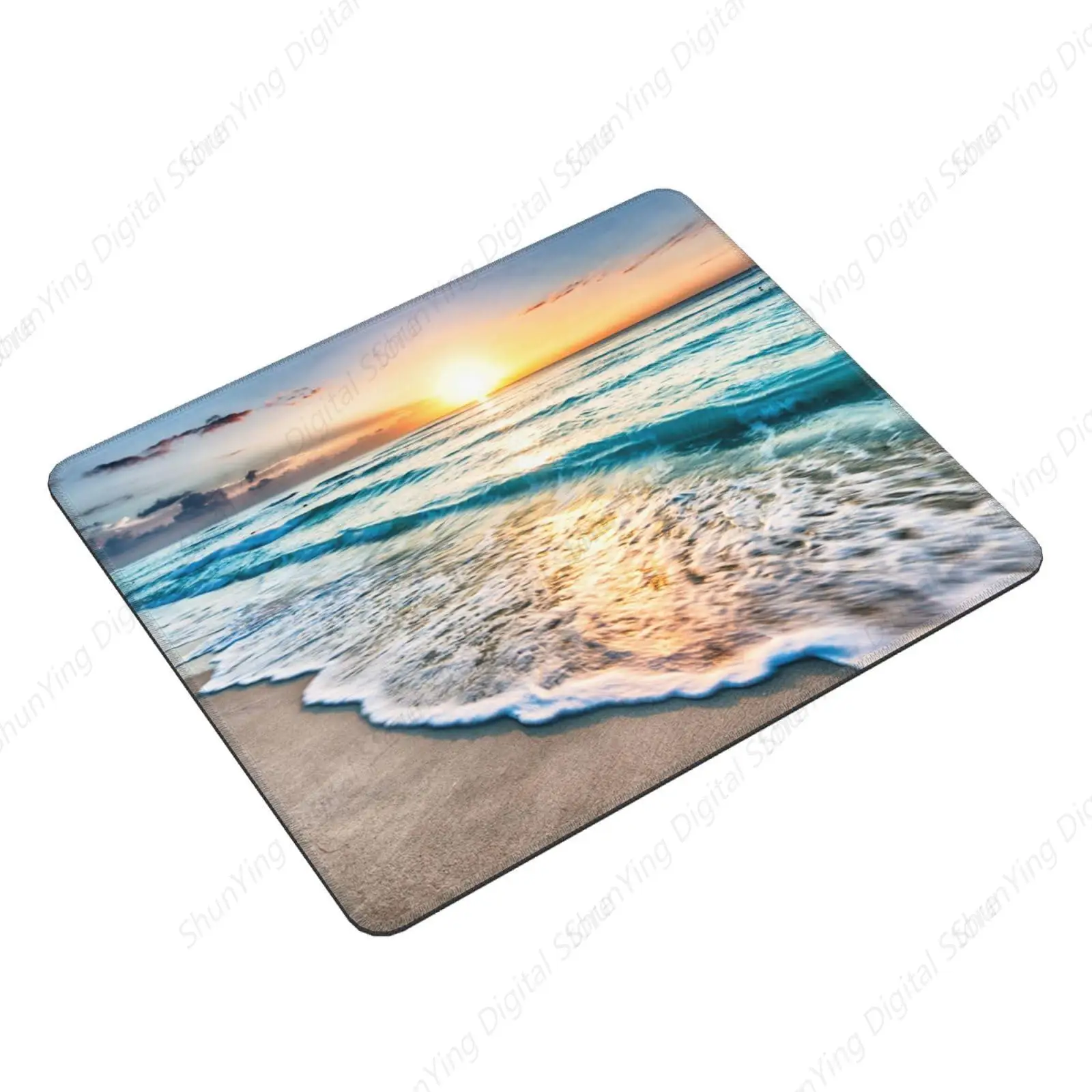 Praia sol mouse pad gaming mouse pad quadrado mesa costura bordas adequado para escritório em casa 8.6x7 Polegada