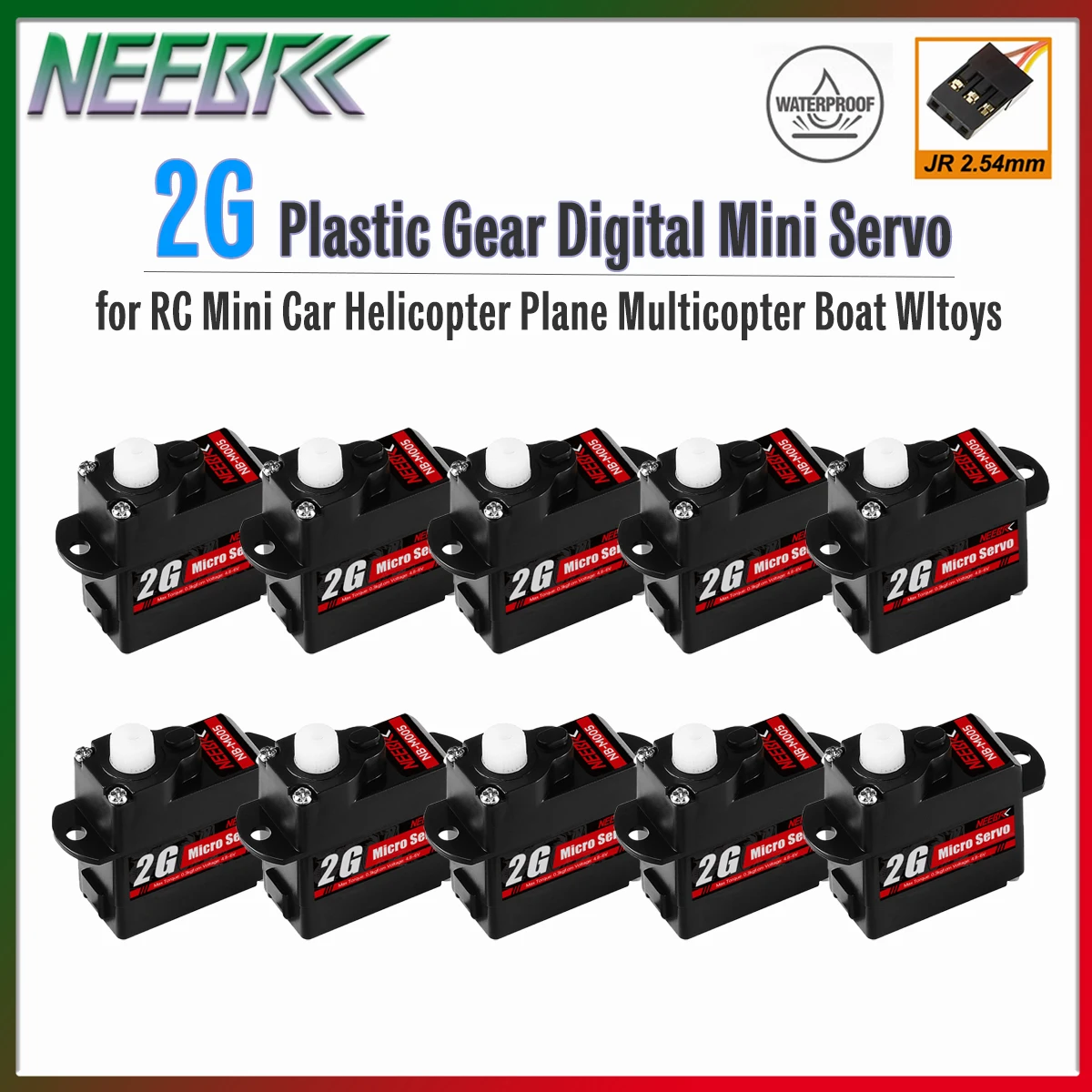 1/5/10/20pcs NEEBRC 2G Waterproof Digital Servo Plastic Gear for RC Mini Car Helicopter Airplane Multicopter Wltoys K969 K989