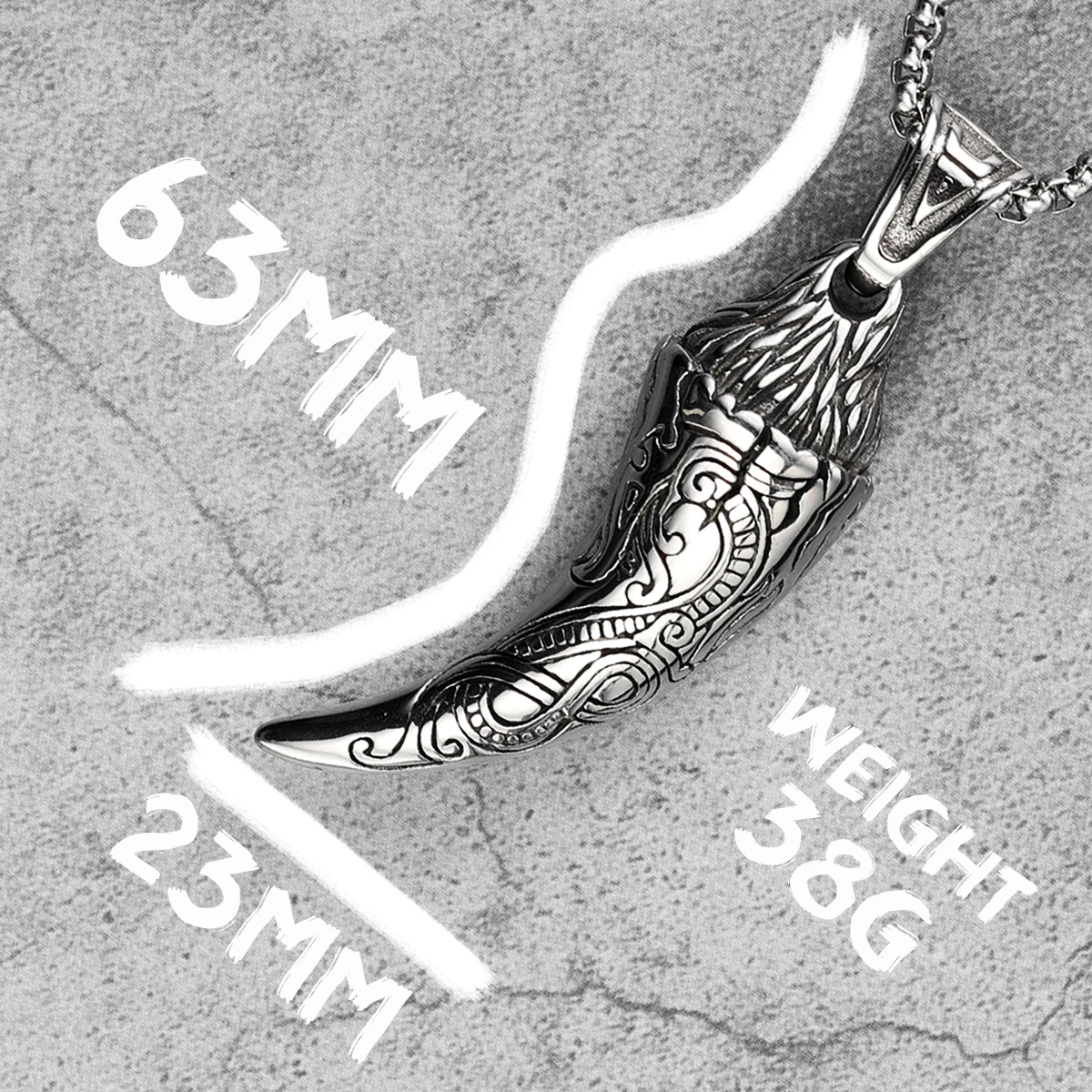 Carved Wolf Teeth Men Necklaces With Pendant Stainless Steel Jewelry For Male Women Punk Hip Hop Accessories Gifts Wholesale