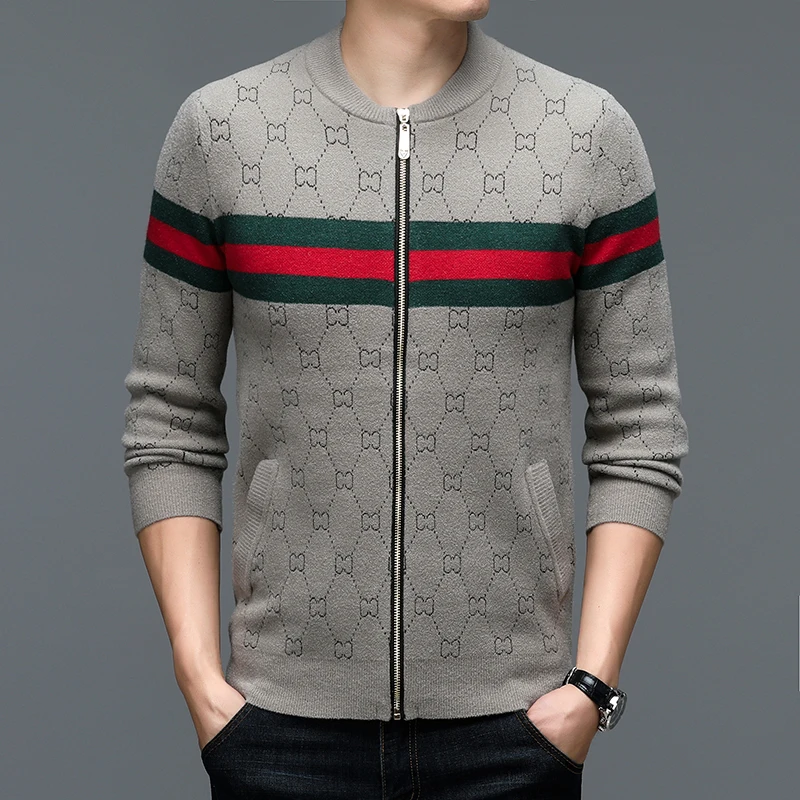 

Осень-зима 2021, новый модный свитер, кардиган, мужской тренд, цветная блокированная буква, жаккардовая вязаная куртка, красивая куртка