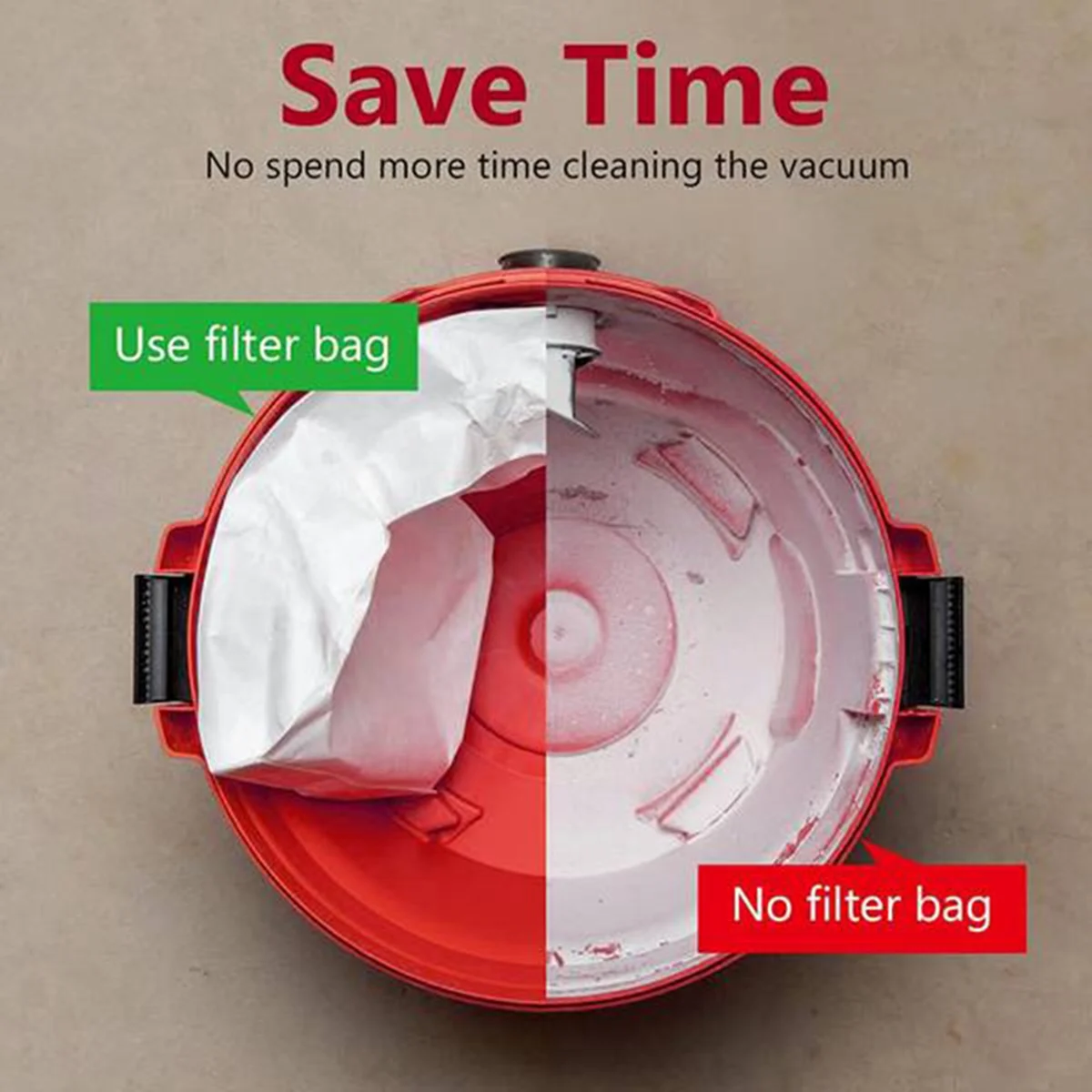 Popular saco de coleta de poeira a vácuo de substituição de 12 pacotes compatível com Shop Vac Type LL 4 galões 9066000   Saco de lixo a vácuo