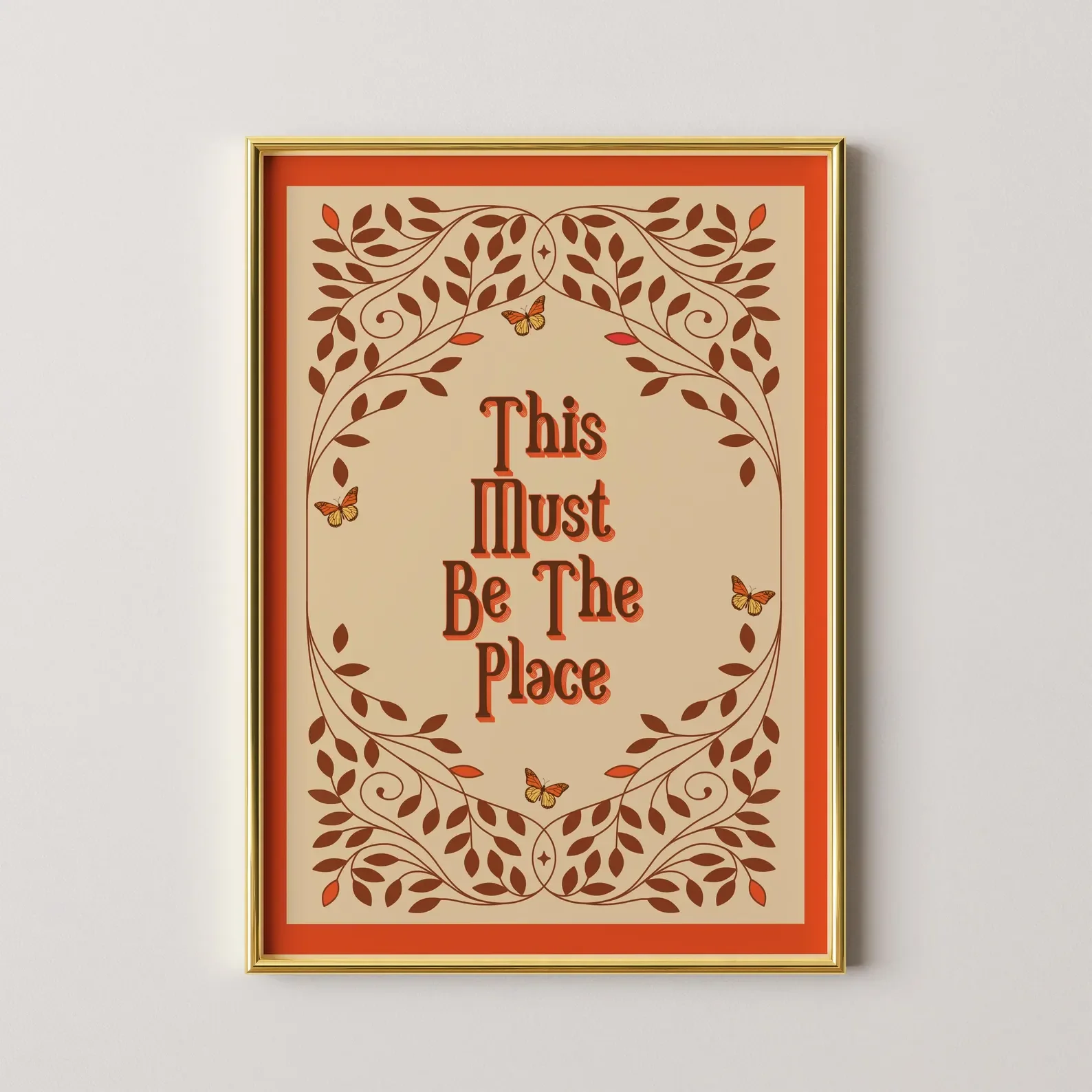 Este deve ser o lugar impressão, arte de parede dos anos 70, decoração dos anos 70, arte hippie, arte de parede, impressão retrô, decoração de casa retrô, decoração de casa dos anos 70